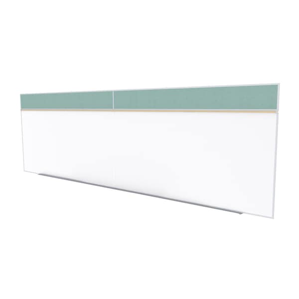 Combo Whiteboard/Bulletin, Mag Por/Vnyl, Styl A, 5 ft H x 16 ft W, Stone